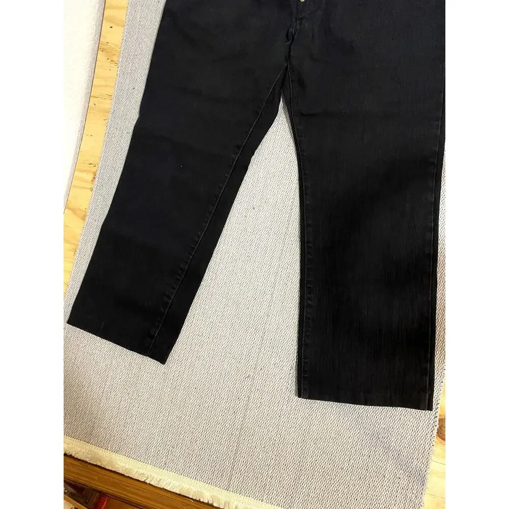 Crown Basics Jeans Mens 36X28 Black Loose Straight Painted‎ Back Y2K Button Fly